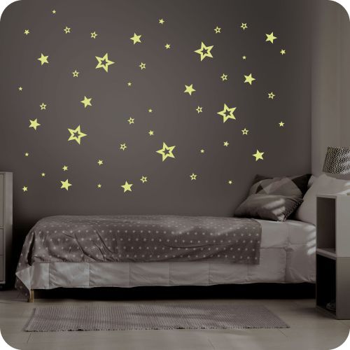 Wandtattoo Sterne klein, nachtleuchtend