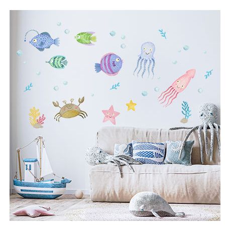 Wandtattoo bunte Fische