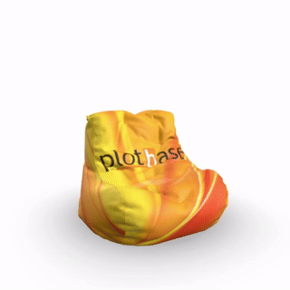 Visualisierung eines bedruckten Sitzsacks Plotbase